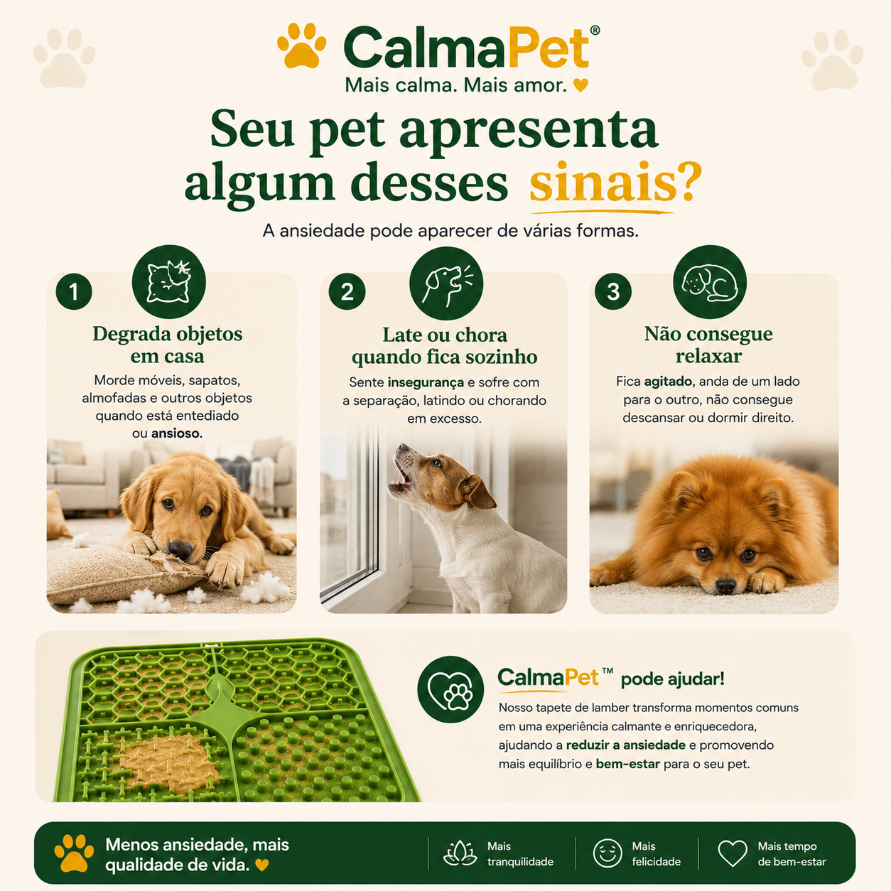 Sinais de ansiedade no seu cão — CalmaPet™